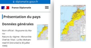 نشر الخريطة الرسمية للمملكة بصحراءها على الموقع الرسمي للخارجية الفرنسية